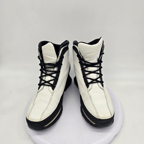 Timberland Shoe Women's 7M Euro Dub Spin Ankle Boots White & Black Leather - Picture 7 of 9